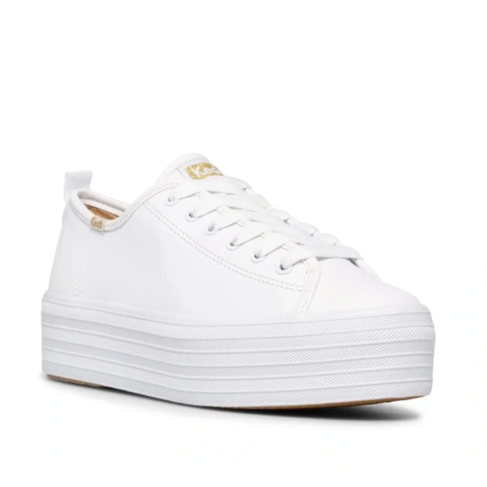 NEW Keds White Triple Up Leather Platform Sneakers Size 9 US $75